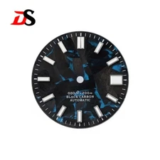 DS Date Blue Carbon Fiber Dial 28.5mm Blue lume NH34 NH35 Mod Watch parts custom