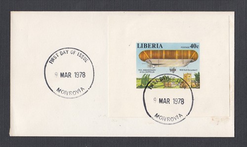 LIBERIA 1978 SEIS PRUEBAS DE ZEPELÍN EN CUBIERTAS DEL PRIMER DÍA FDCS MONROVIA - Imagen 5 de 6