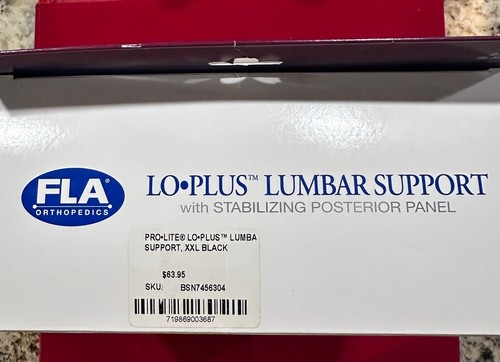 FLA Lo-Plus Lumbar Support w/ Stabilizing Posterior Suppport (Black) 2X-Large - Picture 3 of 6