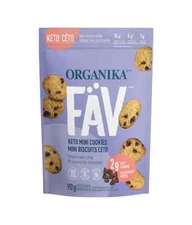 Organika FAV Keto Mini Cookies Chocolate Chip Flavor Low Sugar Healthy 90g NEW