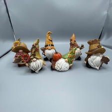 Set of 6 Fall Themed Gnome Figurines