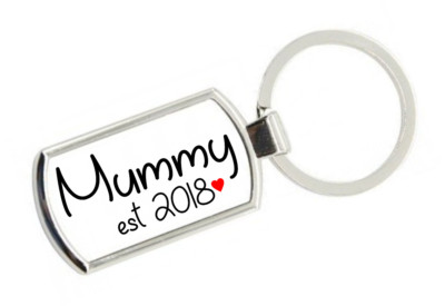 Neu Mummy Est 2018 19 Metall Schlüsselring HD mit Geschenkbox Muttertag Weihnachtsgeschenk