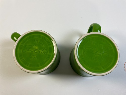Fiestaware Coffee Mug Set of 2 Shamrock Green 10 oz D Handle Cups RETIRED COLOR - Picture 5 of 5