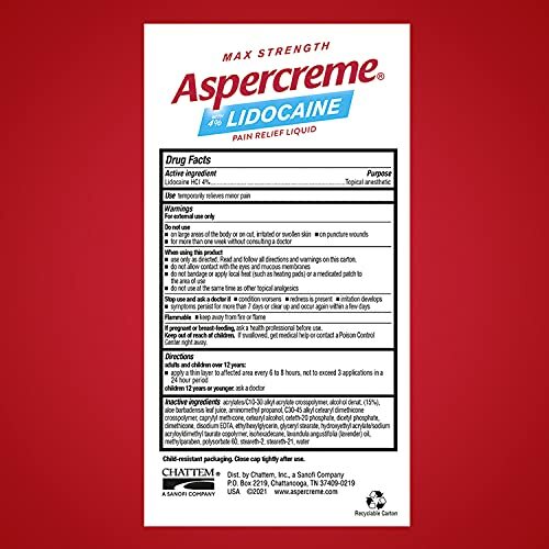 Aspercreme Essential Oils Lidocaine Pain Relief With Lavender Roll-On , 2.5 oz.