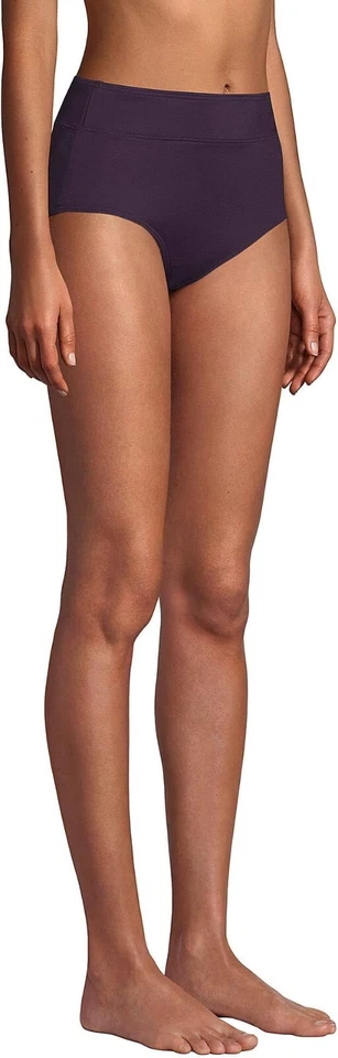 Nuevo con etiquetas Calzoncillo de natación Lands End para mujer Abdomen Ctrl cintura alta Blackberry talla 10-18 $65 4C711 Foto 4 de 4
