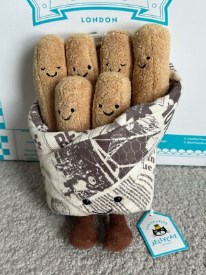 WORLD EXCLUSIVE* Jellycat Fish & Chips London Selfridges Full Set