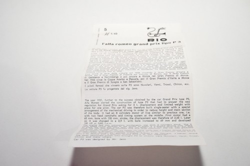 A98 1:43 RIO 4005 ALFA ROMEO P3 1932 RED TEST MIB - Foto 15 di 21