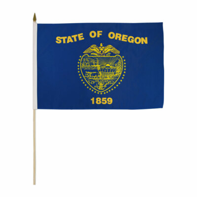 1 Dozen Oregon Stick Flag 12x18in Handheld US State Oregon Flag OR