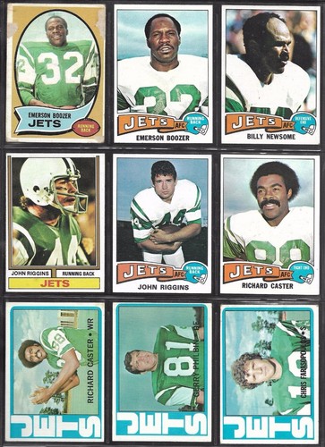 Lote de tarjetas de fútbol americano New York Jets Topps años 70 incl. John Riggins Emerson Boozer - Imagen 1 de 4