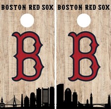 Boston Red Sox Cornhole Wrap MLB Game City Skyline Skin Vinyl Decal CO918