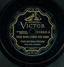 78tk-hillbilly-VICTOR 20869-Frank & James McCravy-(These Bones G'Wina Rise//Six 