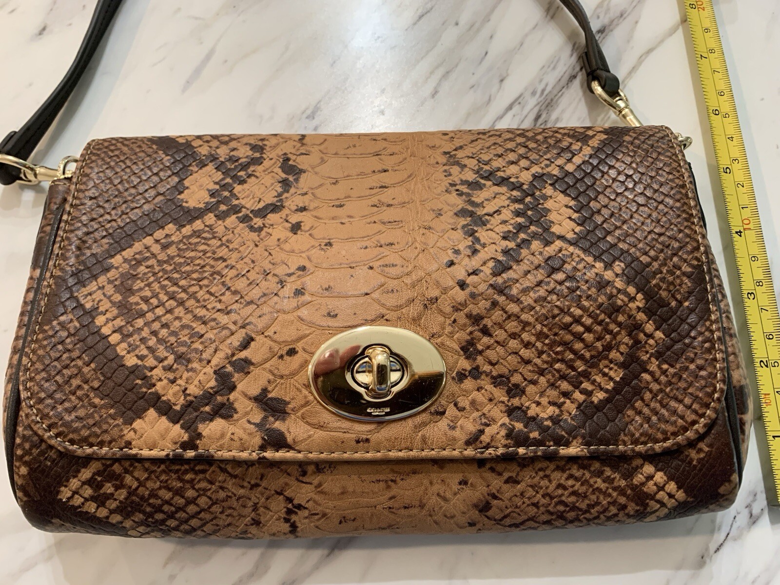 Coach Mini Ruby Leather Python Embossed Crossbody… - image 1