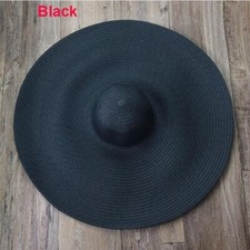 Oversized Beach Straw Hat Large Wide Brim Visor Roll Up Floppy Beach Sun Hat