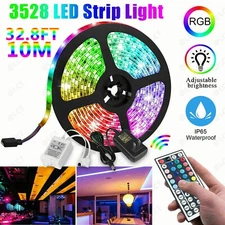 32ft LED Strip Lights Remote Control Bedroom Waterproof for Indoor Outdoor Use