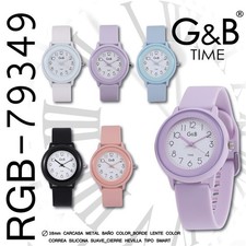 G&B Slim Ultra-Thin Unisex Quartz Watch Plastic Strap Minimalist 30m New