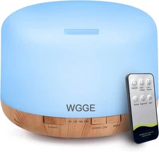 WGGE Essential Oil Diffuser, 500ml Premium Ultrasonic Vaporizer Aromatherapy Dif