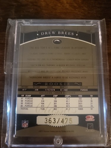 2001 Donruss Classics RC Lot /475 Drew Brees 363/475 Ladanian Tomlinson 375/475 - Bild 3 von 5