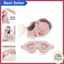Sleep Mask for Side Sleeper 3D Contoured Zero Pressure Light Blocking Soft