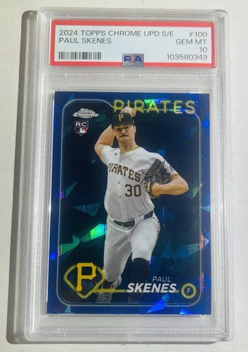 2024 TOPPS CHROME SAPPHIRE UPDATE SER #100 PAUL SKENES PSA 10