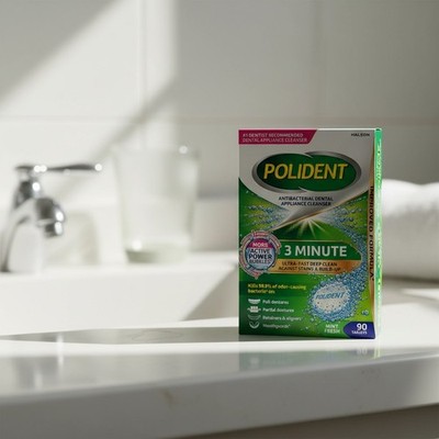 3-Minute Deep Clean Tablets for Dental Appliances - 99.9% Bacteria Removal