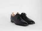 John Lobb Black Calf Leather Split Toe Apron Stitch Derby Dress Shoes Custom