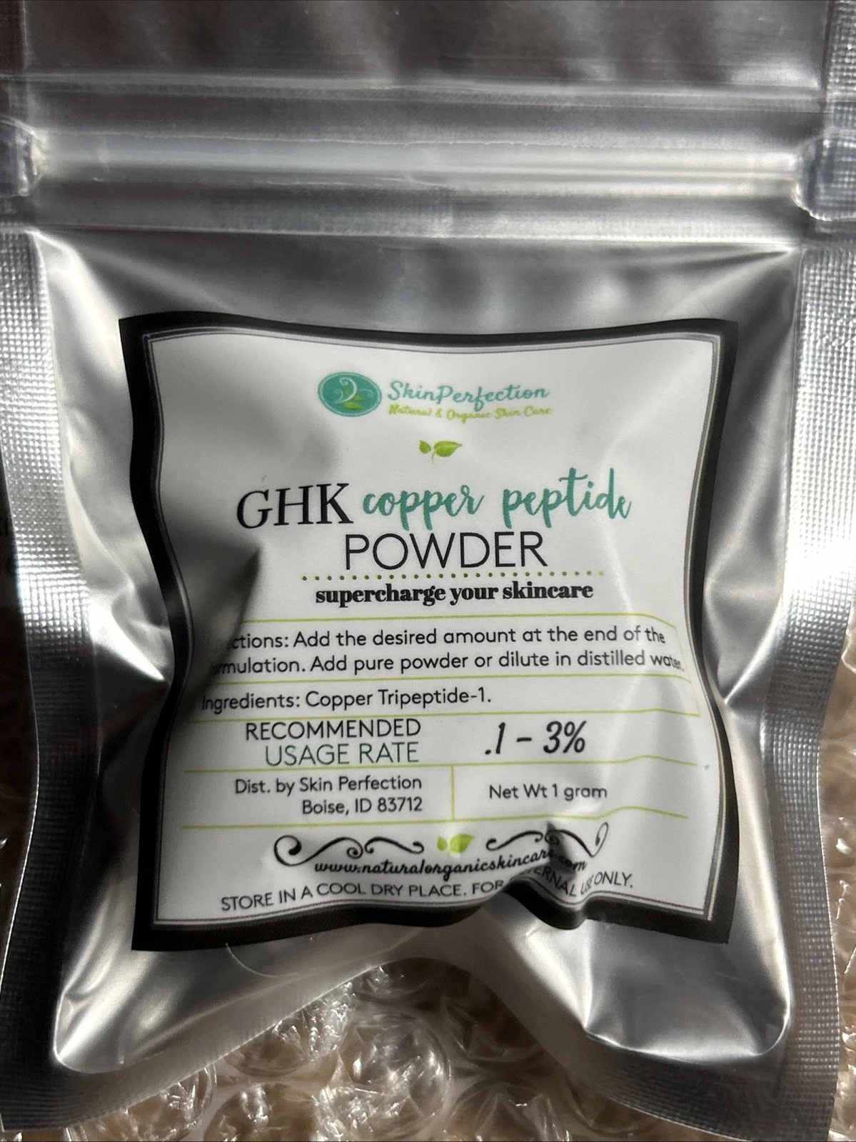Skin Perfection GHK Copper Peptide Powder Tonic Mix 1 Gram