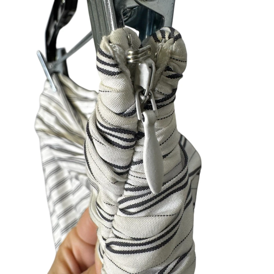 A.L.C. White Blue Stripe Diller Draped Cotton Midi Pencil Skirt Womens 2 - Image 4 of 4