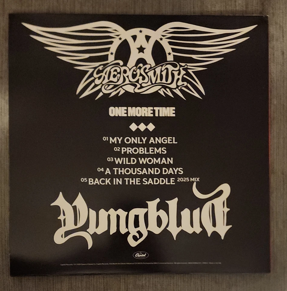 One More Time• Aerosmith & Yungblud • Black & Red Liquid LP • Etched B Side - Image 3 of 4
