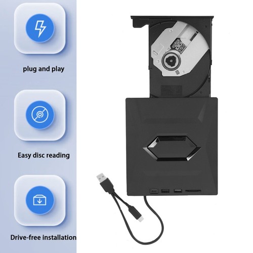 Externes DVD Laufwerk USB 3.0 Type-C Tragbar CD DVD Brenner Optical Drive - Bild 8 von 22