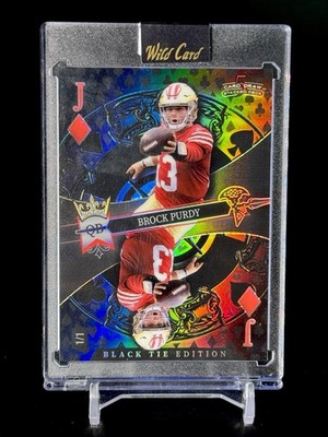 Brock Purdy 1/1 Mirror Black Jack of Diamond 2026 WildCard 5 Card Draw Black Tie