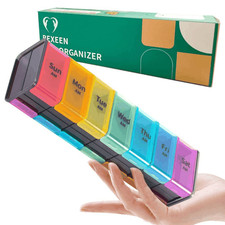 XXL Weekly Pill Organizer Extra Large 7 Day AM/PM Pill Box with Secure Locks