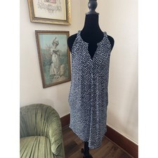 Banana Republic Navy White Print Sleeveless Dress Women’s Small 