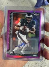 2025 Topps Chrome Football AJ Brown Pink Refractor Auto /250