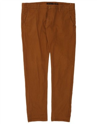 Massimo Dutti Mens Slim Fit Chino Trousers EU 46 XL W36 L33 Beige Cotton VW09