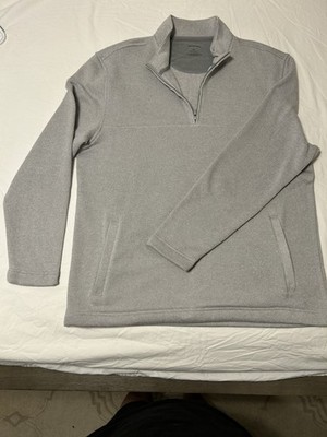 Van Heusen Men's Gray 1/4 Zip Fleece Sweatshirt w/ Pockets Mock Neck XL #103