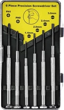 6PCS Mini Screwdriver Set, Eyeglass Repair Kit Silver,black 