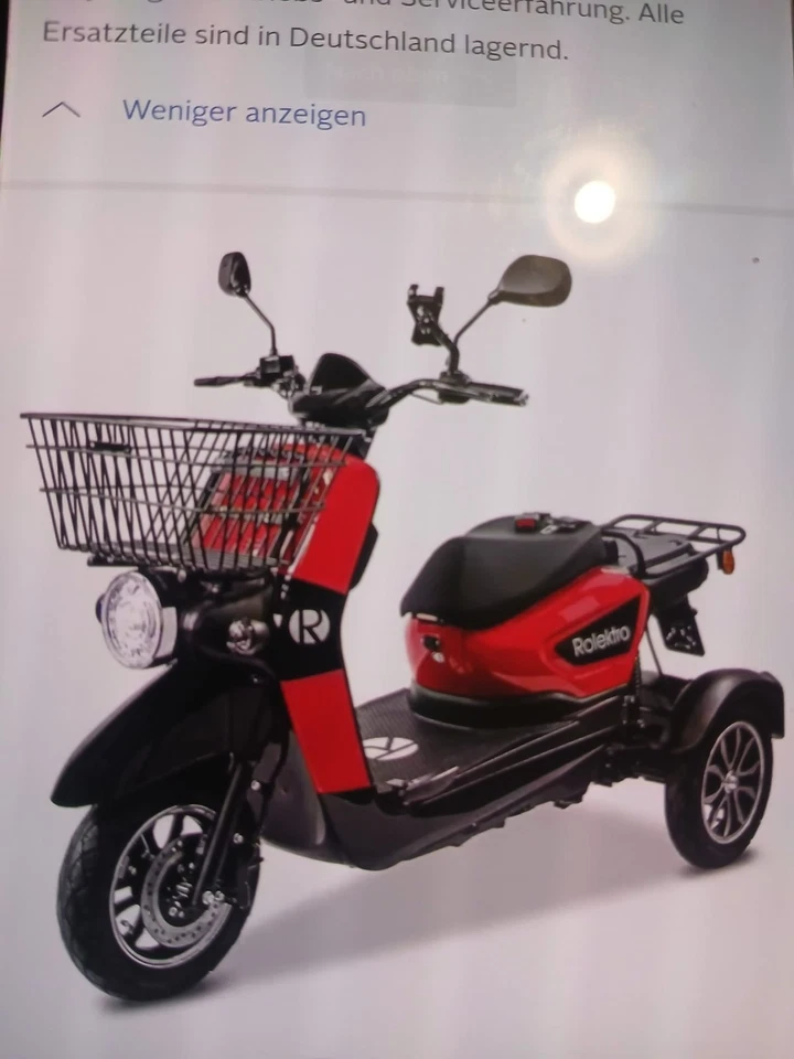 Rolektro Elektromobil Rolektro E-Carrier 25 V.3 Lithium ohne Koffer Zu Verkaufen