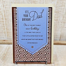 Hallmark Birthday Greeting Card For Dad Brown Blue Gold Appreciated Love 5x7
