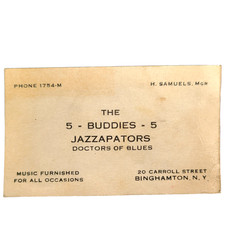 VERY Early 1918 JAZZ BLUES Band Business Card  "Jazzapators" Binghamton NY