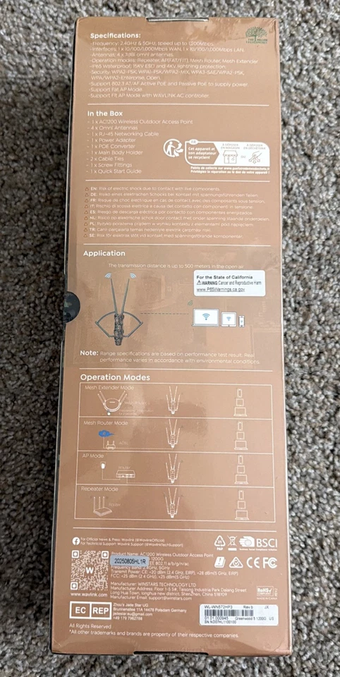 Wavlink AC1200 Dual Band Outdoor Access Point Greenwood 5 1200G Repeater - Image 2 of 2