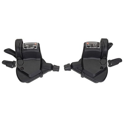 MicroSHIFT Fahrrad  MTB Schalthebel Shifters Paar Shimano 3x7 Speed Schwarz Neu