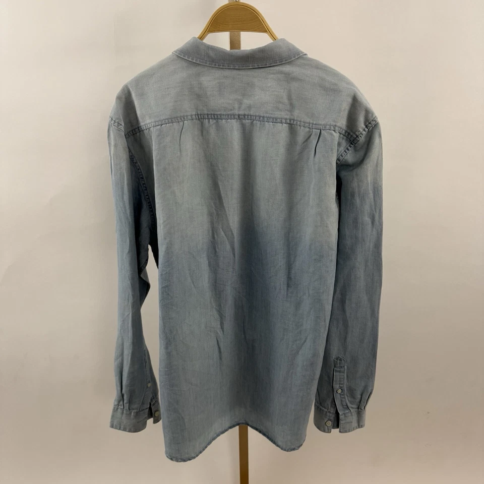 7 For All Mankind Men’s Long Sleeve Washed Denim Button Down Size XL - Изображение 3 из 4