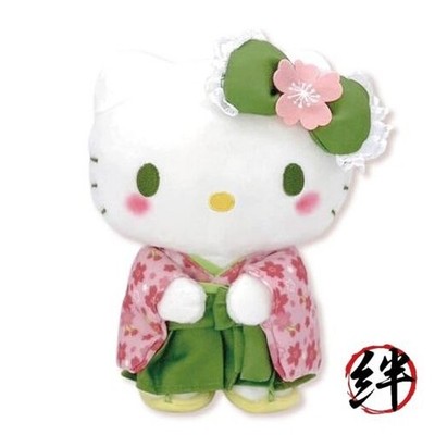 Sanrio Matcha Kimono Hello Kitty Plüschtier klein 204202-24 H20 x B15 x T9,5 cm