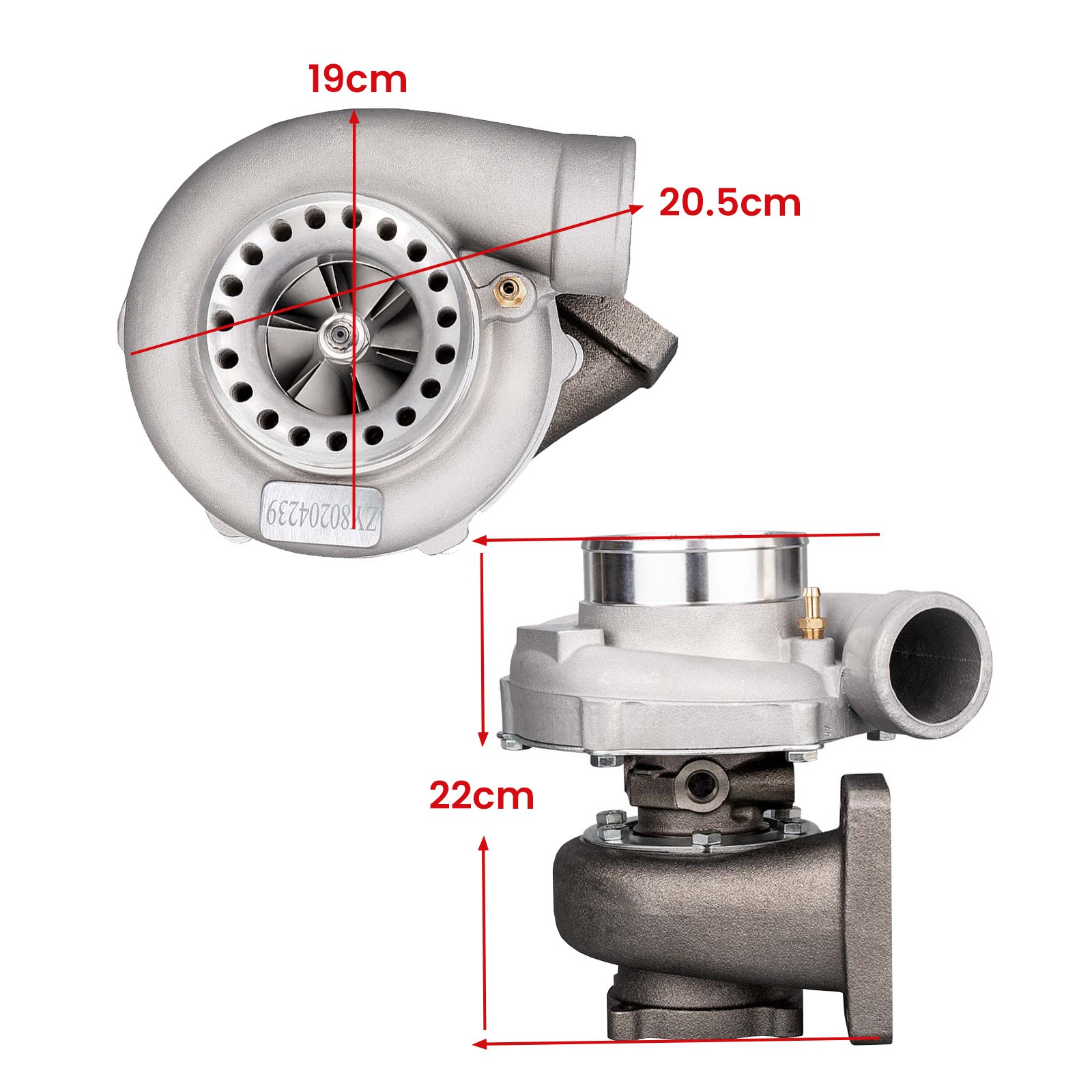 Turbo for Ford GT3582 A/R.7 400-600HP Turbocharger T3 Flange 4-Bolt Turbolader
