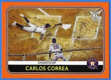 2020 Topps Big League Baseball Orange Parallel Carlos Correa #189 Houston Astros