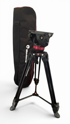 Manfrotto MVH502A Fluid Head + MVT502AM Tripod System Pro Video Tripod W/ Case