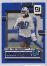 2022 Panini Donruss Rated Rookie Press Proof Blue Jelani Woods #382 1jx9