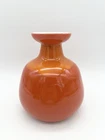 Vintage 60s Mid Century Modern Orange Art Pottery Vase MCM Decor