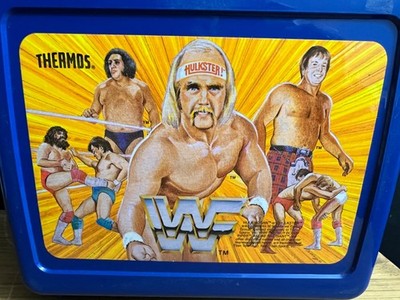1985 WWF HULK HOGAN BLUE LUNCHBOX+THERMOS ANDRE THE GIANT RODDY