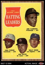 1962 Topps #52 Roberto Clemente NL Batting Leaders 3 - VG